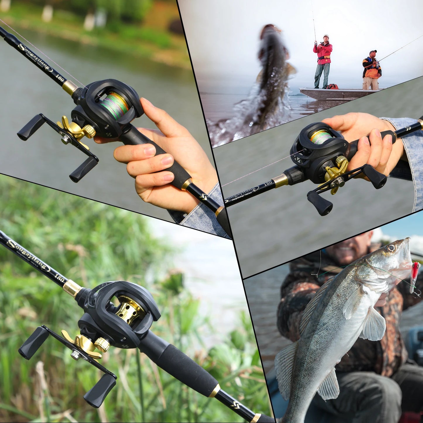 Telescopic Fishing Rod and 7.2:1 High Speed Fishing Reel with Freshwater