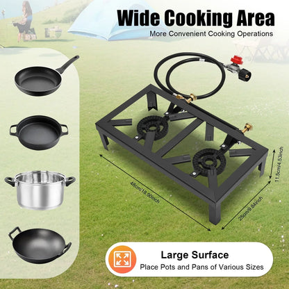 Portable Double Burner Gas Stove