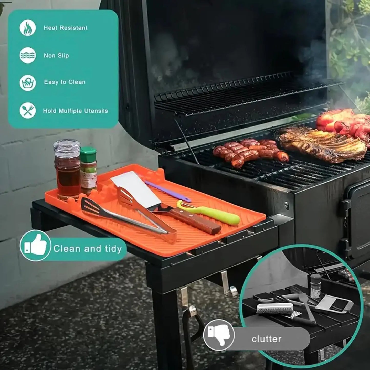 Silicone Grill Mat Compatible with Blackstone,