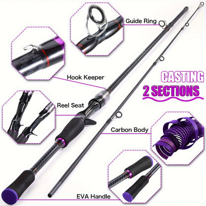 Telescopic Fishing Rod Carbon Fiber, for Freshwater & Saltwater