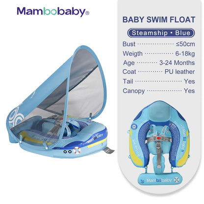 Non-Inflatable Baby Float with Canopy