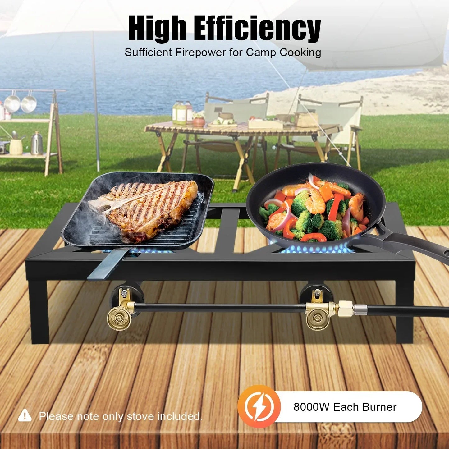 Portable Double Burner Gas Stove