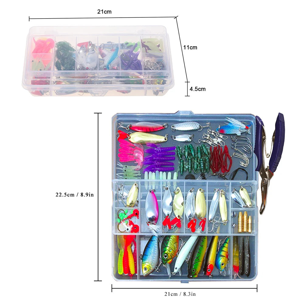 132PCS Fishing Lures Tackle Mixed Kit
