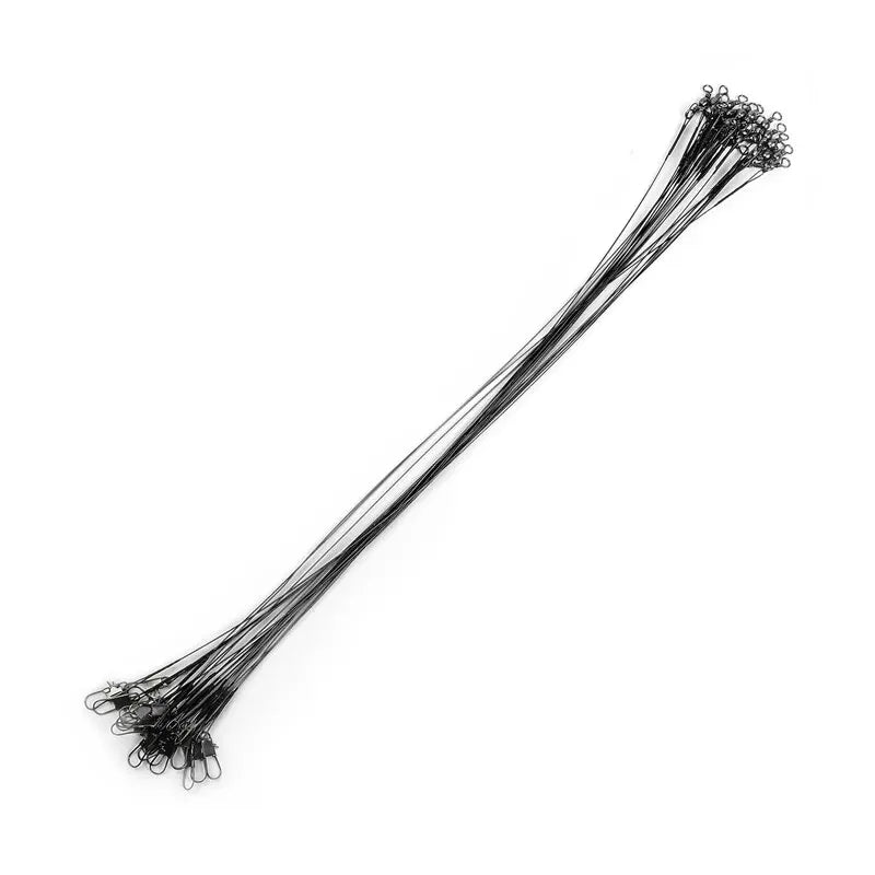 20PC  15/20/25/30cm Steel Wire Leader With Swivel