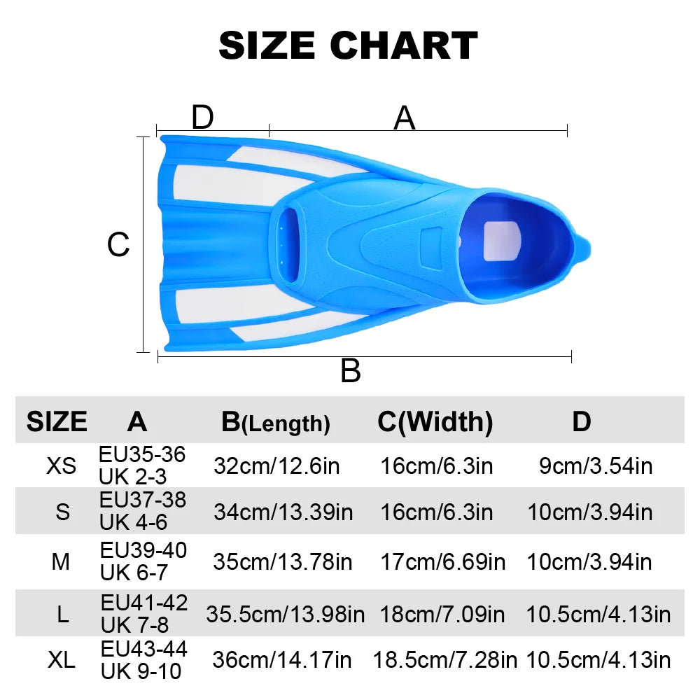 Silicone Buckles Snorkeling Diving Flippers