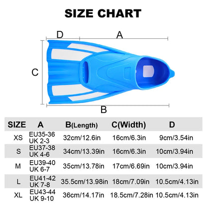 Silicone Buckles Snorkeling Diving Flippers