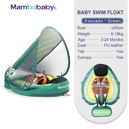 Non-Inflatable Baby Float with Canopy