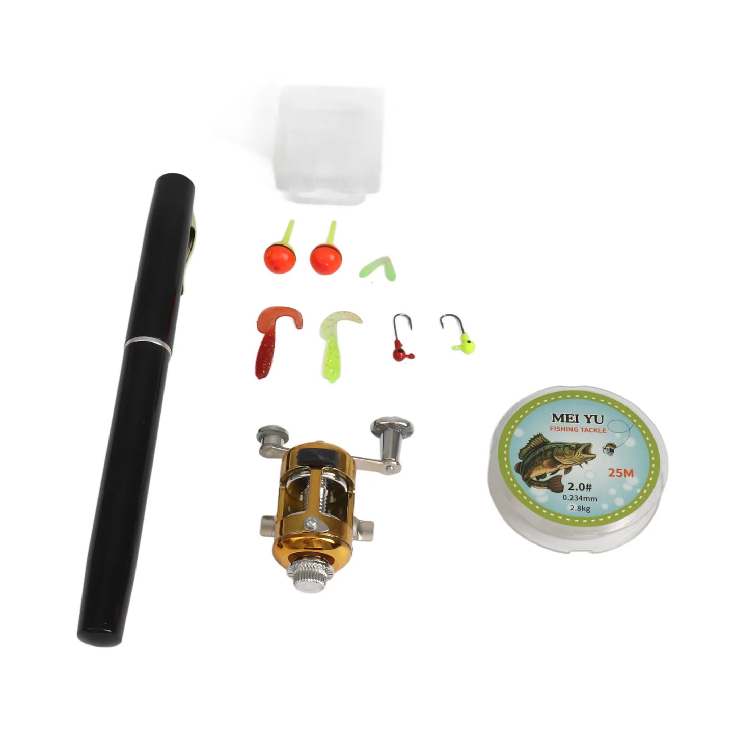 Telescopic Portable Pocket Pen Fishing Rod reel Fishing Line Soft Lures Baits Jig Hooks