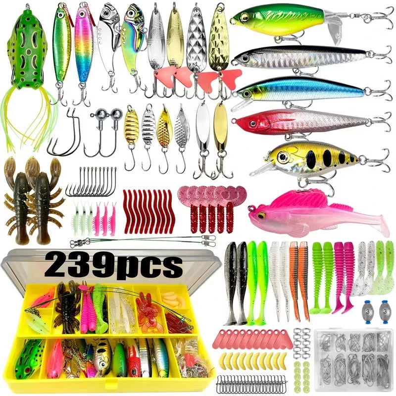 107-Piece Lure Fishing Set for Trout, Pike, and Bass