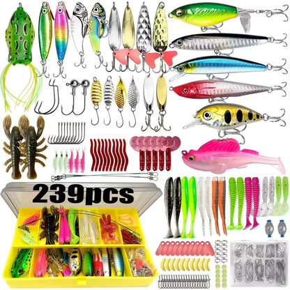 107-Piece Lure Fishing Set for Trout, Pike, and Bass