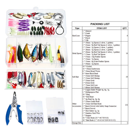 132PCS Fishing Lures Tackle Mixed Kit