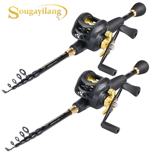 Telescopic Fishing Rod and 7.2:1 High Speed Fishing Reel with Freshwater