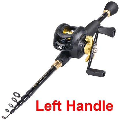 Telescopic Fishing Rod and 7.2:1 High Speed Fishing Reel with Freshwater
