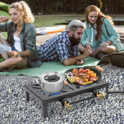 Portable Double Burner Gas Stove
