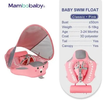 Non-Inflatable Baby Float with Canopy