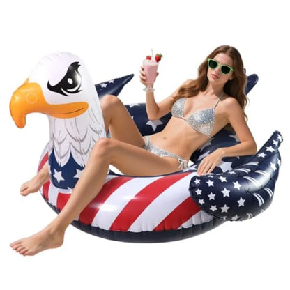 Inflatable Eagle Pool Floats Tube Rings American Flag Design Floating Raft Funny Lake Beach