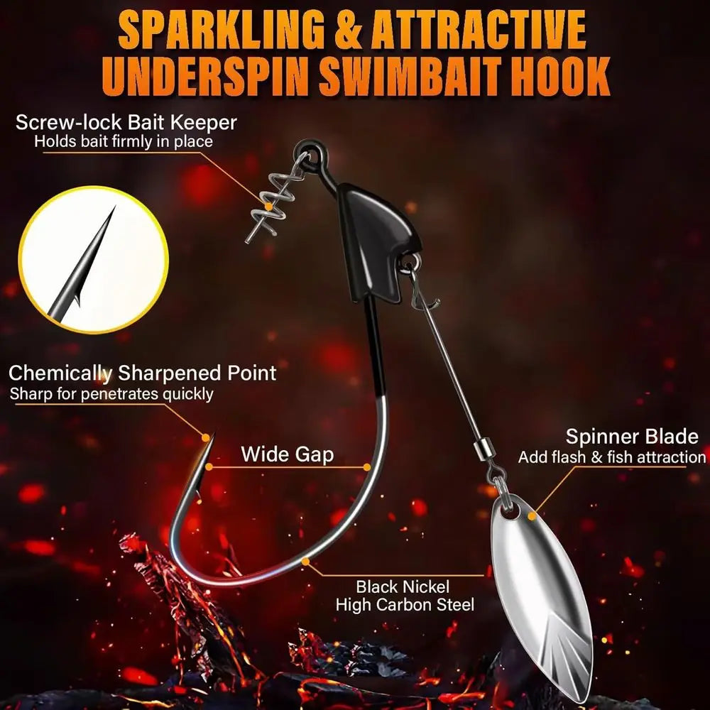 Weighted Swimbait Fishing Hooks 3/0 4/0 5/0 10pcs