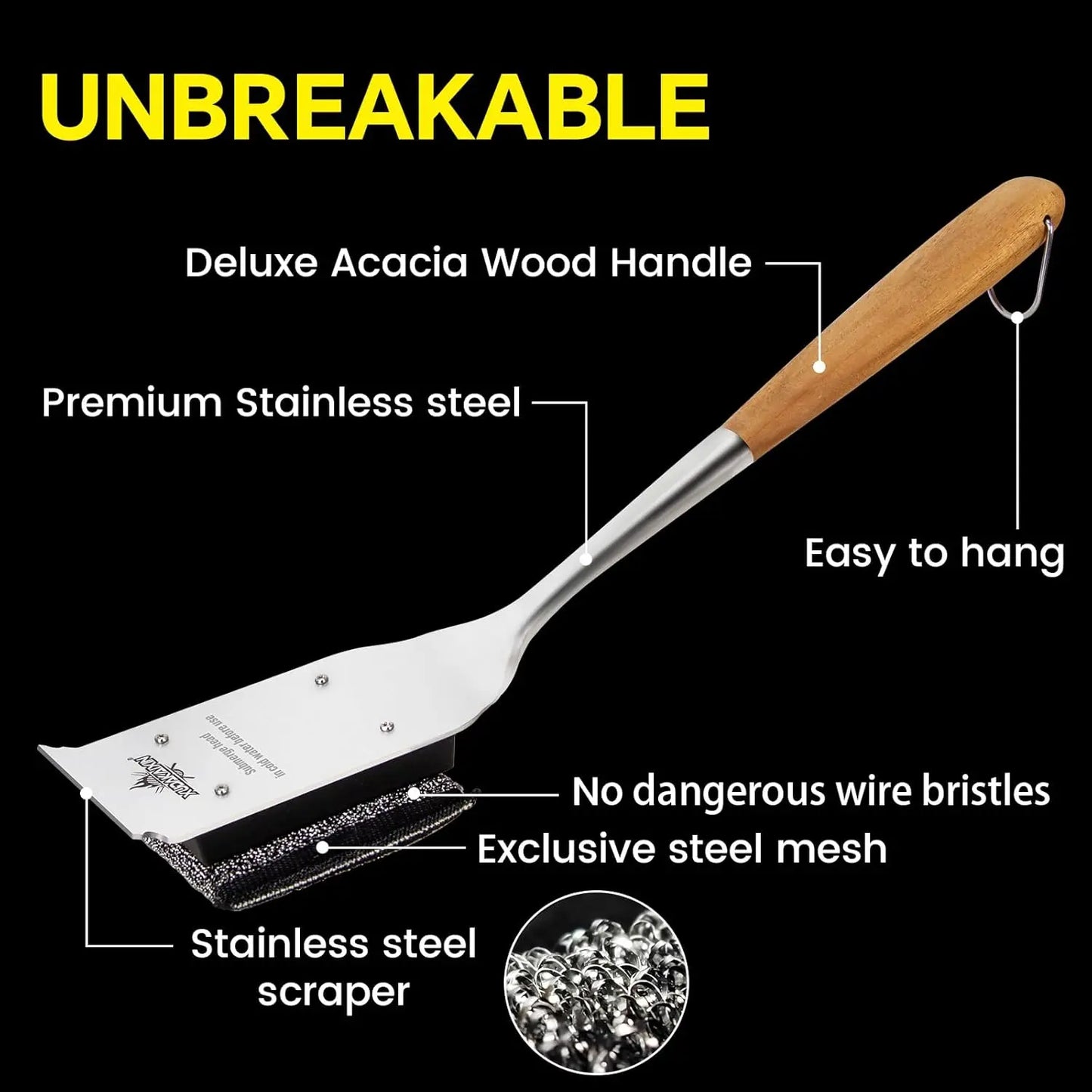Bristle-Free Grill Brush with Steam Cleaning,