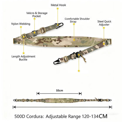 Tactical 2 Point Sling Strap 500D Nylon Modular Strap
