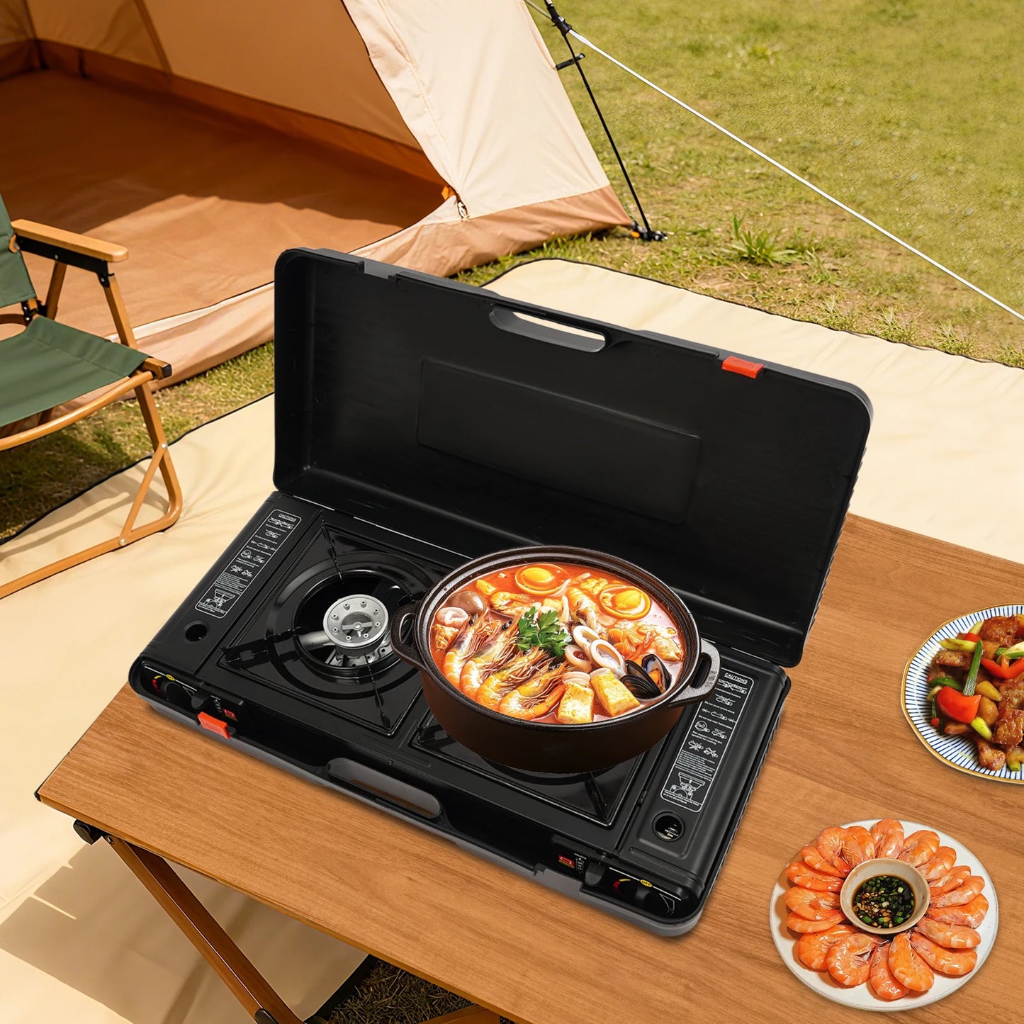 2 Burners Portable Butane Camping Stove