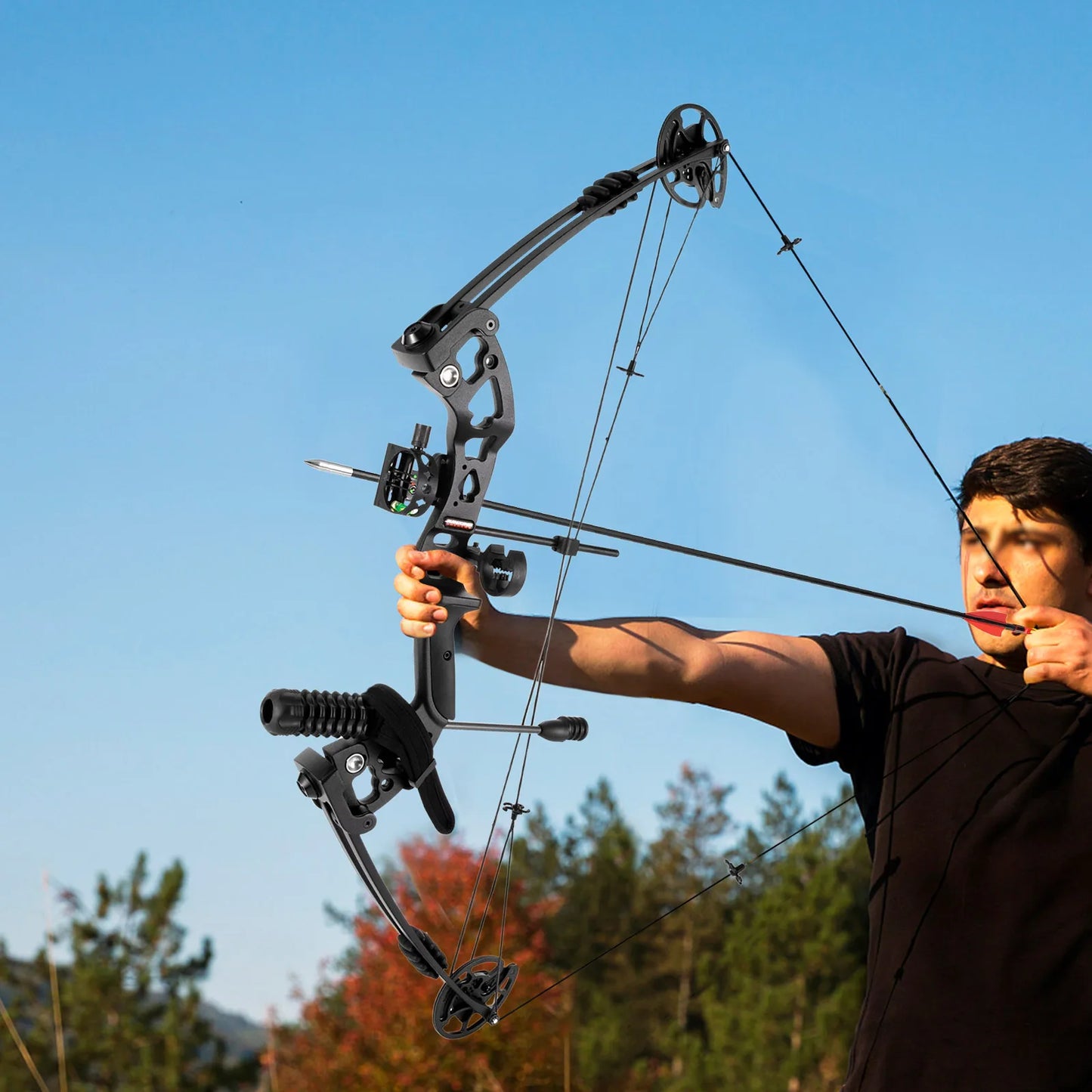 Right Handed Compound Bow Kit Adults and Teens with 12 Arrows 30-60lbs Adjustable