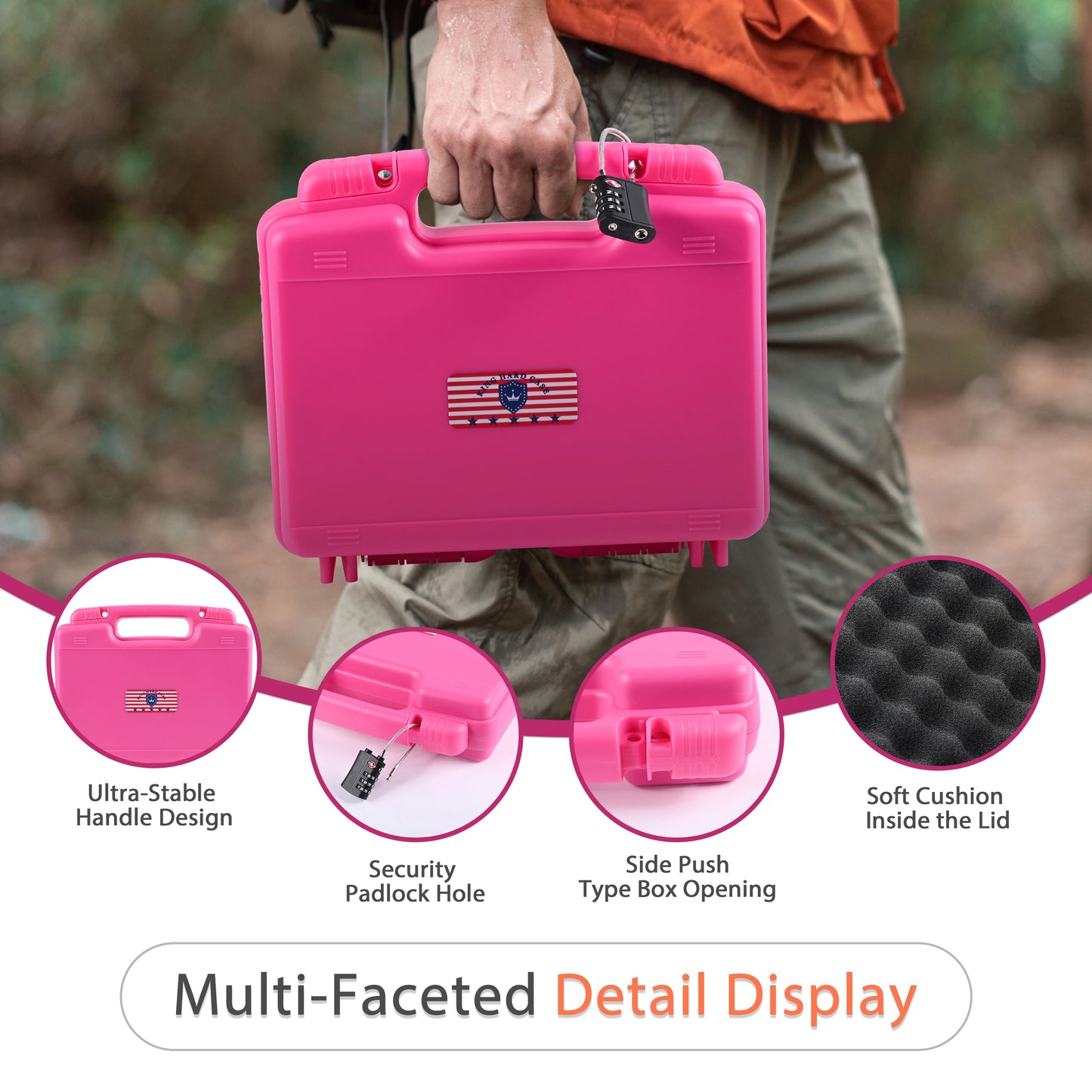 Pink 9mm TSA Approved Firearm Travel Case with 1 TSA Lock