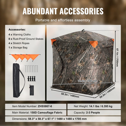 Hunting Blind 270° See Through Ground Blind 2-3 Person