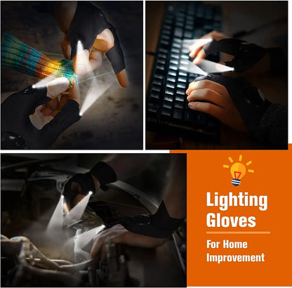 LED Half Finger Glove for Men Women