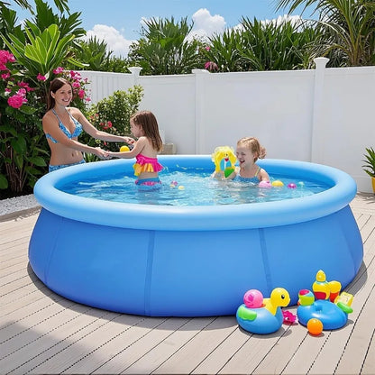 Inflatable Top Ring Swimming Pools for Adults 10 ft X 30 in Blue