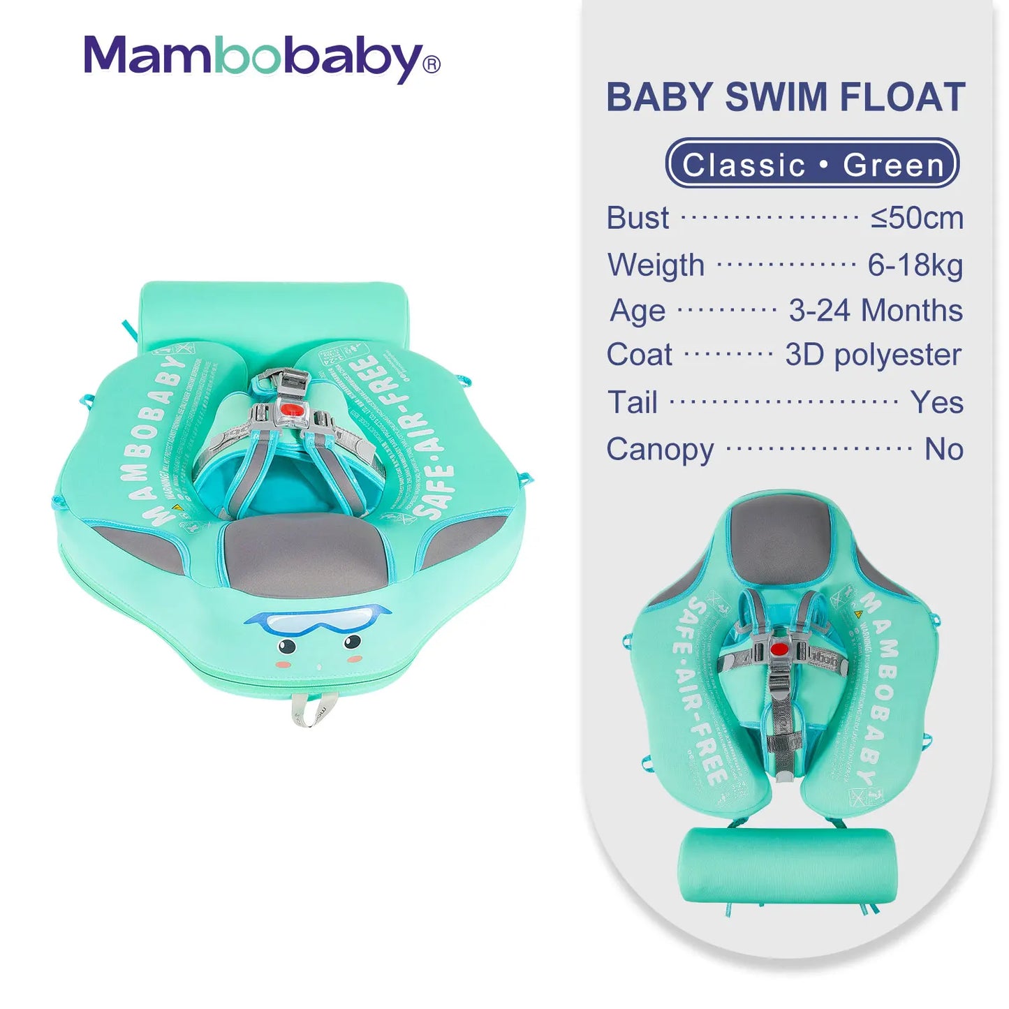 Non-Inflatable Baby Float with Canopy