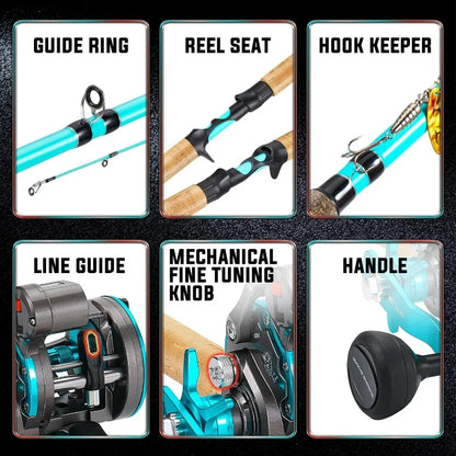 Fishing Rod Combo with Line Counter Fishing Reel