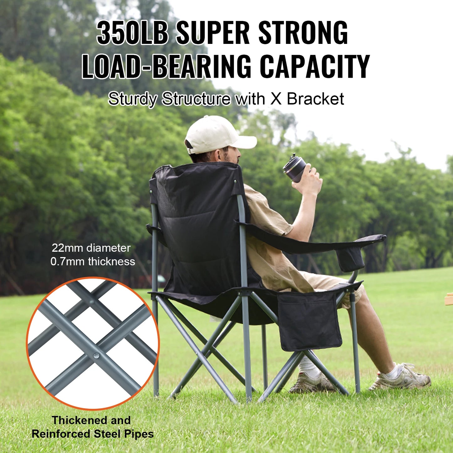 Camping Chair 350lbs High Load Ultralight Folding Chair
