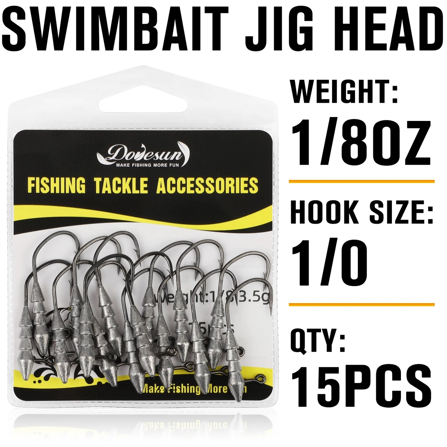 15PCS Hover Rig Jig head Swimbait Heads 1/16OZ 1/8OZ