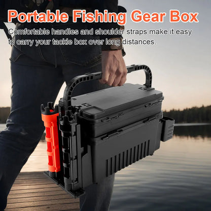 Portable Fishing Tackle Box 2 Tier Multi-functional