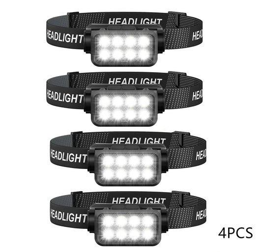 Motion Sensor Rechargeable Headlamp 8 LED Ultra Bright Flashlight for Fishing Camping Hiking Headlight