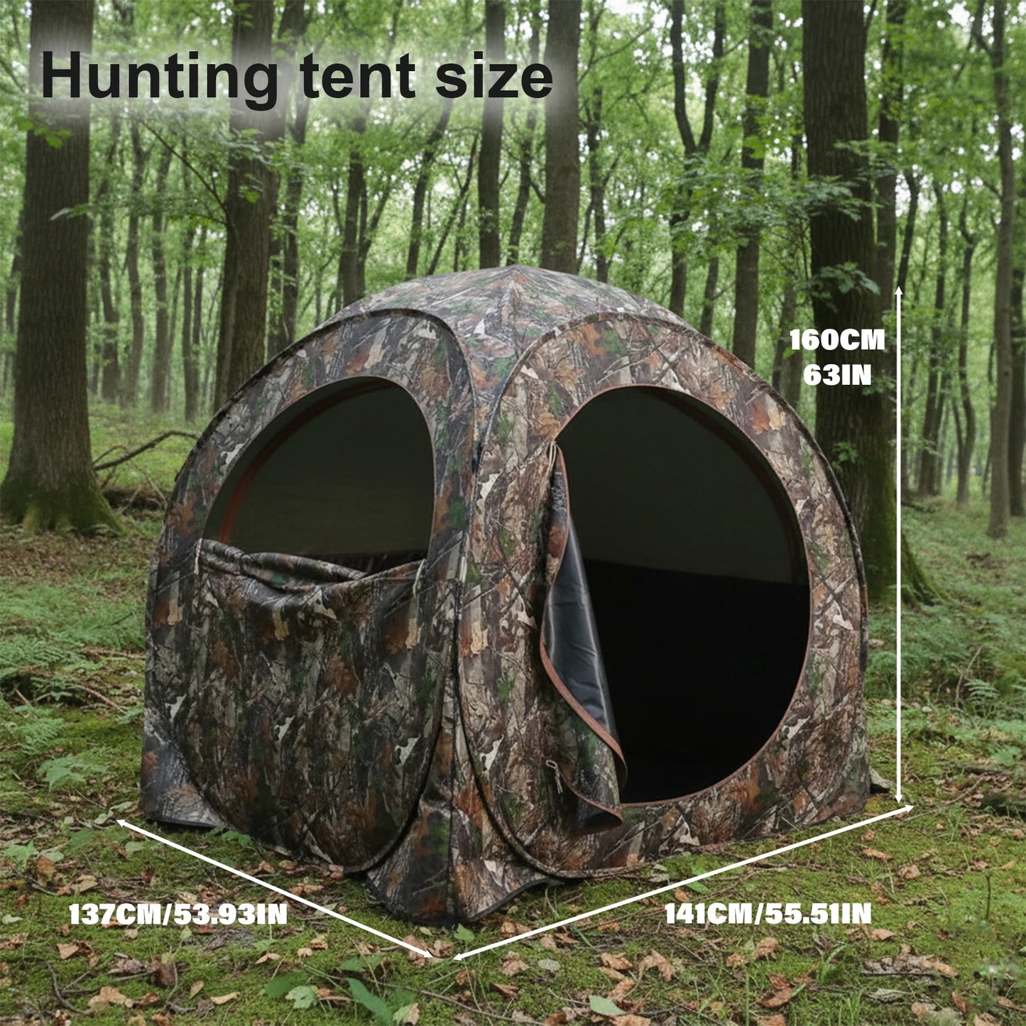 Camo Pop-Up Hunting Blind Ground Shelter for Deer Turkey Duck Hunting ...
