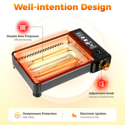 Portable Camping Grill Gas Stove BBQ Grills with Storage Box
