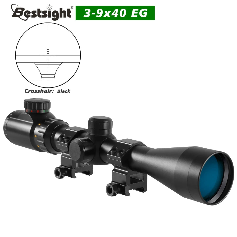 3-9x40 Rifle Sniper Scope Red or Green Illuminated Optical with Mounts