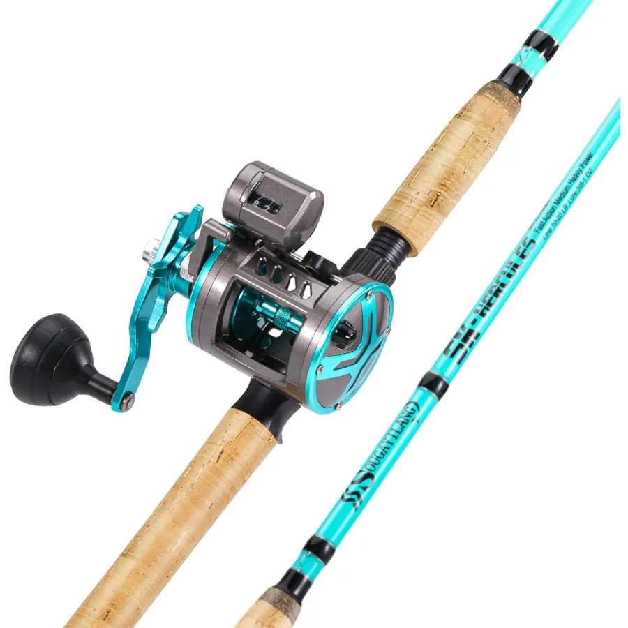 Fishing Rod Combo with Line Counter Fishing Reel