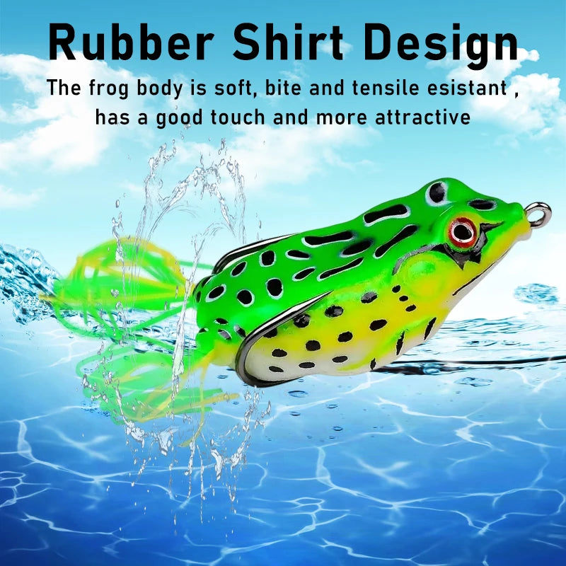10pcs Frog Shape Lure with Fishing Hooks 3D Eyes