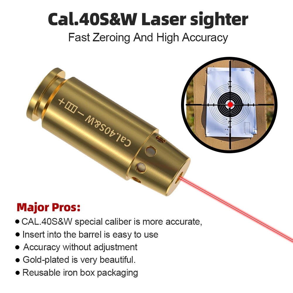 40SW Red Laser Bore sighter Cartridge for Pistol