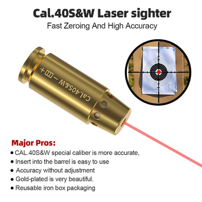 40SW Red Laser Bore sighter Cartridge for Pistol