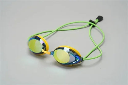 New Swimming Goggles Rope Head with Bright Color Electroplated Waterproof and Anti-fog Goggles Adult Outdoor Swimming Glasses