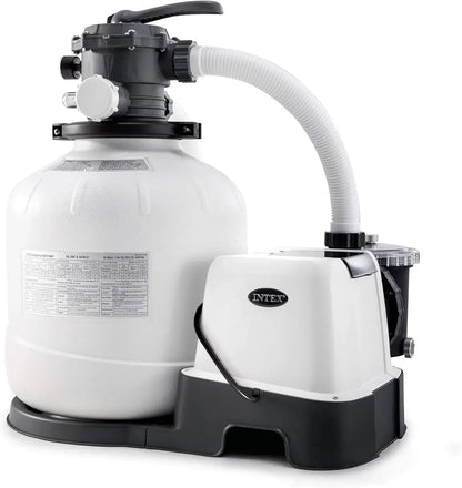 Sand Filter Pump & Saltwater System for Up to 15,000 Gal Pools, Krystal Clear - Automatic Algae Control & Above-Ground Swimming