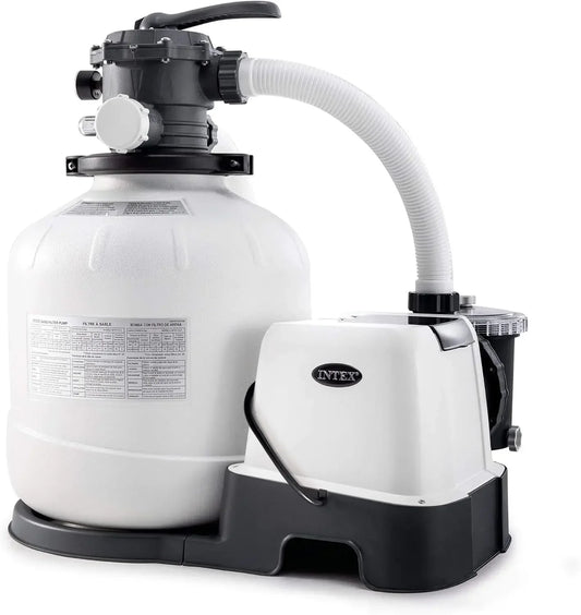Sand Filter Pump & Saltwater System for Up to 15,000 Gal Pools, Krystal Clear - Automatic Algae Control & Above-Ground Swimming