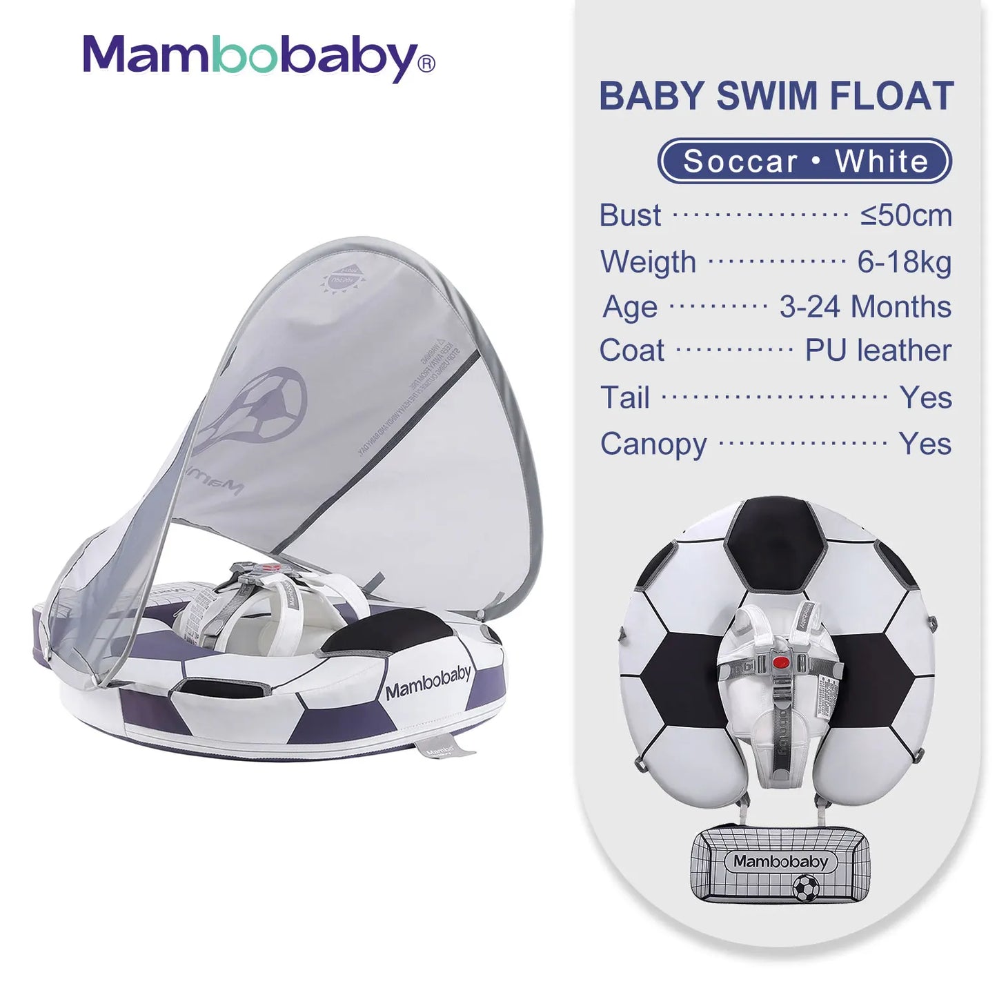 Non-Inflatable Baby Float with Canopy