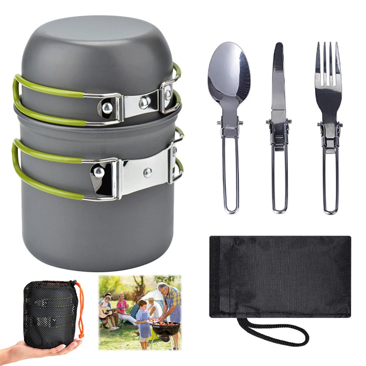 Portable Cook Gear Aluminum Alloy Cookware Sets