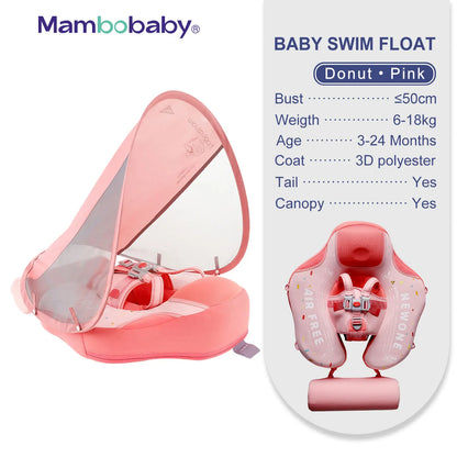 Non-Inflatable Baby Float with Canopy