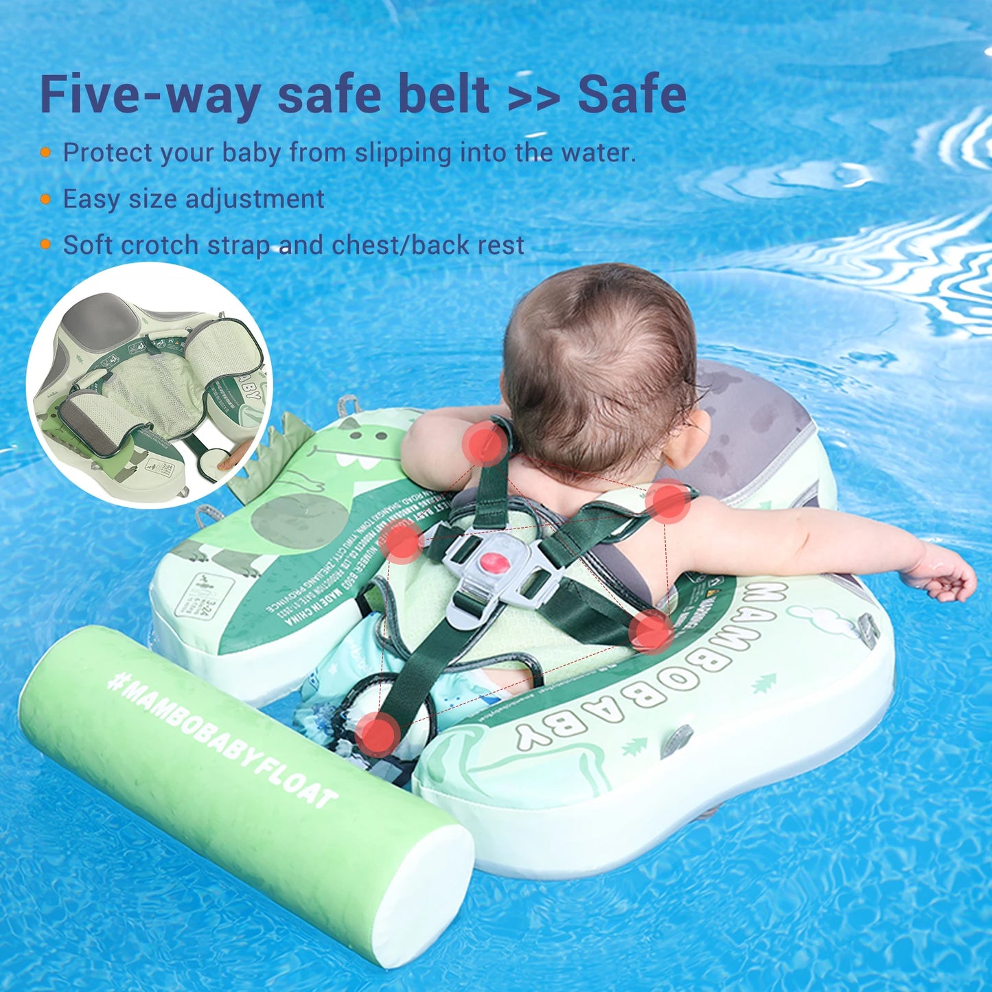 Non-Inflatable Baby Float with Canopy