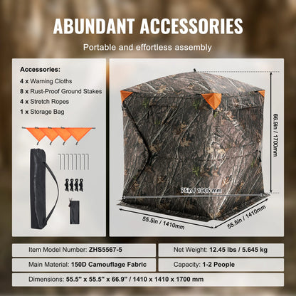Hunting Blind 270° See Through Ground Blind 2-3 Person